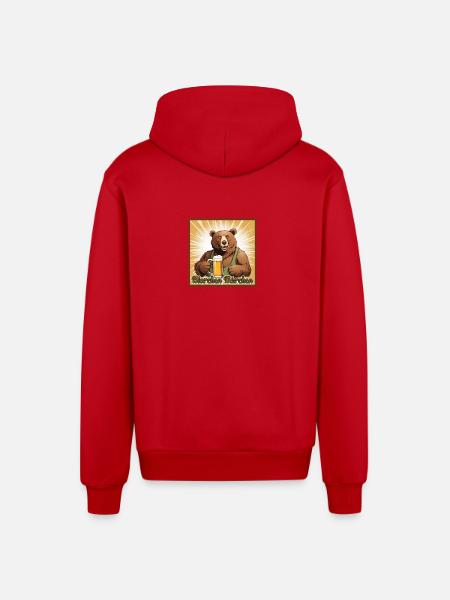 Bierchen Bärchen - Organic Relaxed Kapuzenjacke Made in EU - Rot
