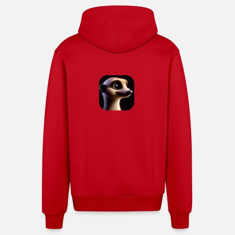 Süßes Erdmännchen im Animationsstil - Organic Relaxed Kapuzenjacke Made in EU - Rot