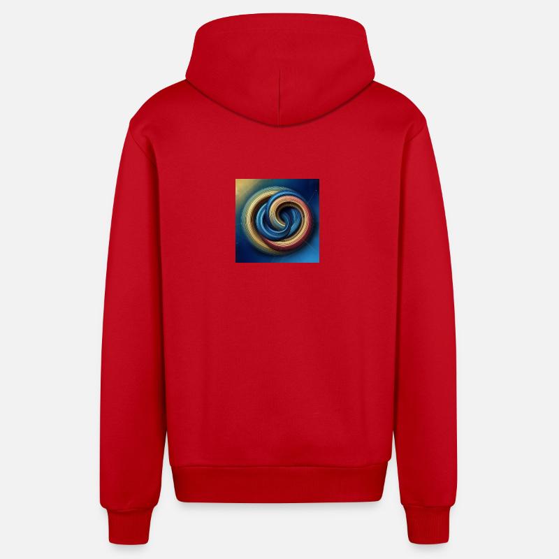 Cercles 1 - Veste à capuche bio décontractée fabriquée en UE - rouge