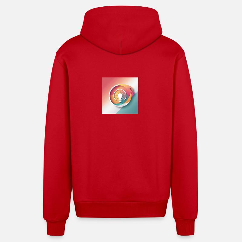 Illustration de créativité abstraite - Veste à capuche bio décontractée fabriquée en UE - rouge