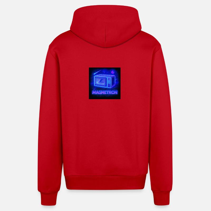 Micro-ondes néon Cosmos - Veste à capuche bio décontractée fabriquée en UE - rouge