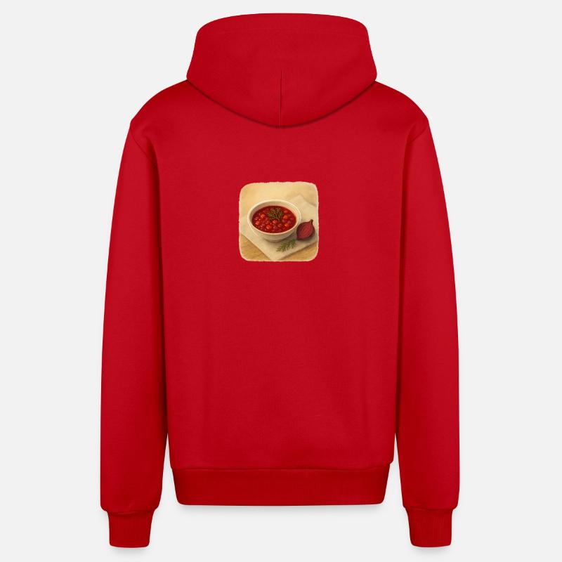 Soupe de betteraves - Veste à capuche bio décontractée fabriquée en UE - rouge