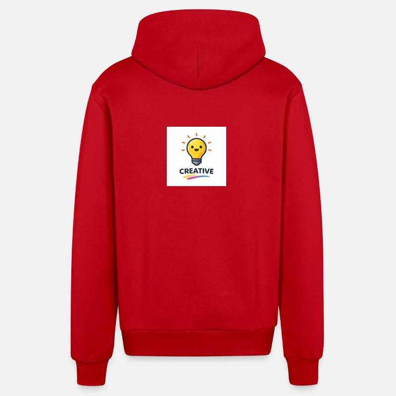 Conception créative d’éclairs lumineux - Veste à capuche bio décontractée fabriquée en UE - rouge