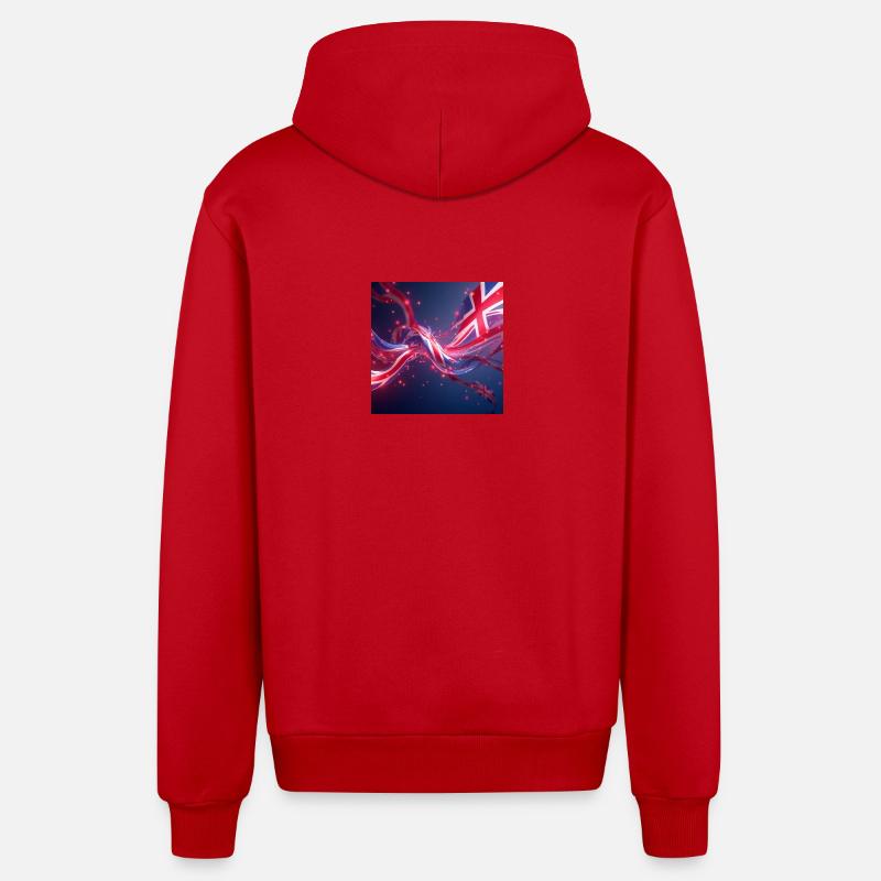 drapeaux_GB2 - Organic Relaxed Kapuzenjacke Made in EU - Rot