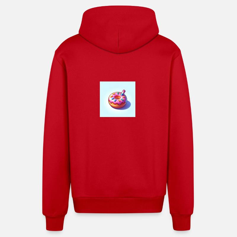 Remède sucré - Veste à capuche bio décontractée fabriquée en UE - rouge