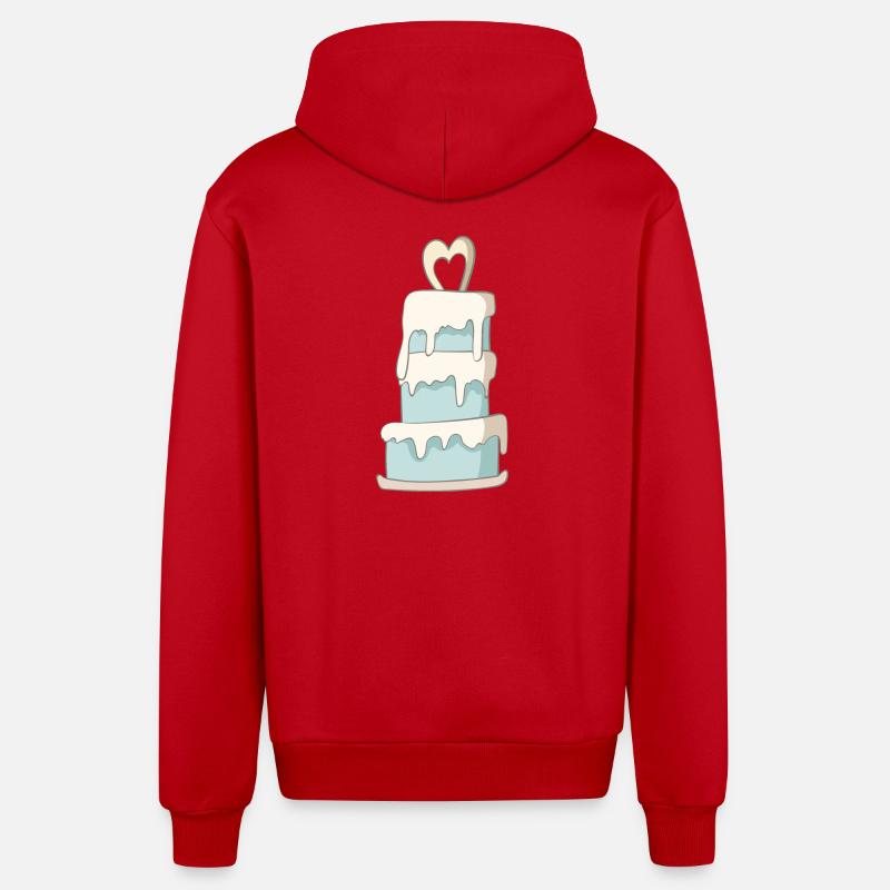 Gâteau de mariage - Veste à capuche bio décontractée fabriquée en UE - rouge