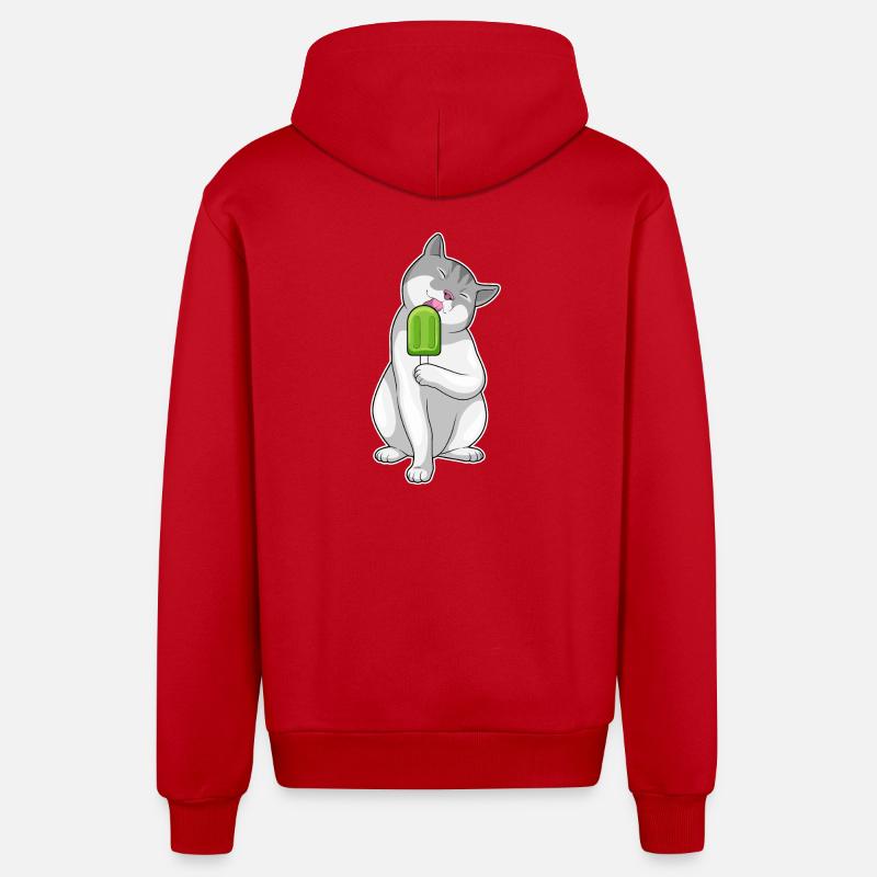 Popsicles pour chat - Veste à capuche bio décontractée fabriquée en UE - rouge