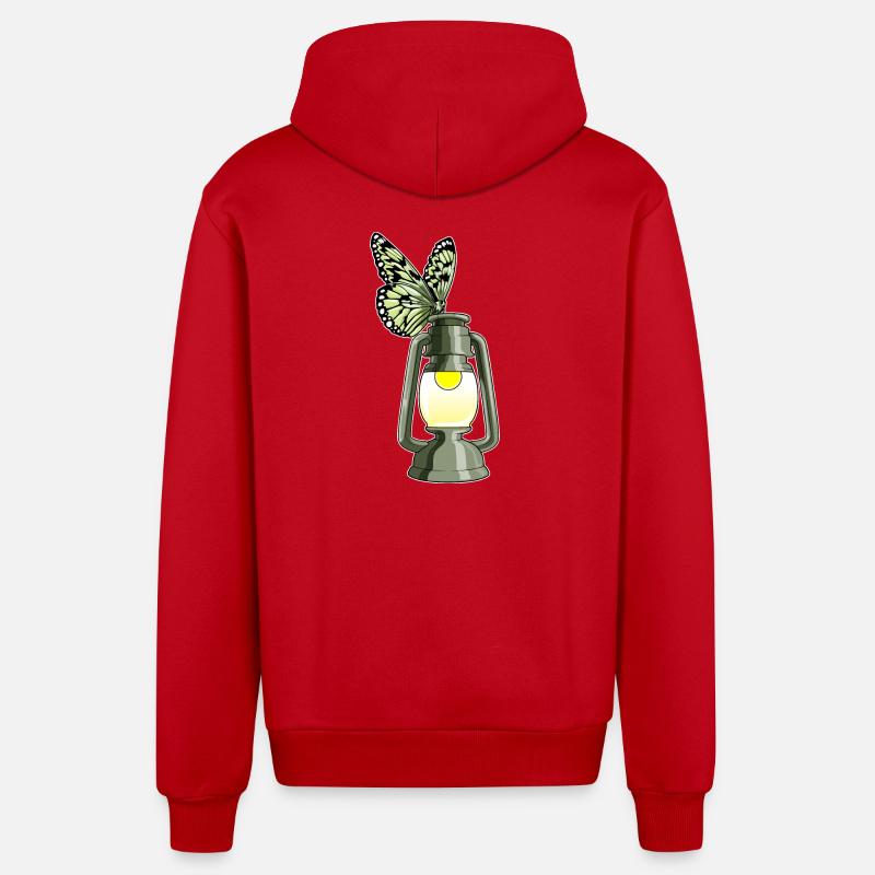 Lanterne Papillon - Veste à capuche bio décontractée fabriquée en UE - rouge