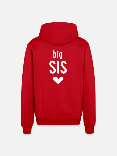 big sis - Organic Relaxed Hooded Jacket Made in EU - red