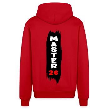 Master 2026 - Organic Relaxed Kapuzenjacke Made in EU - Rot - Hinten