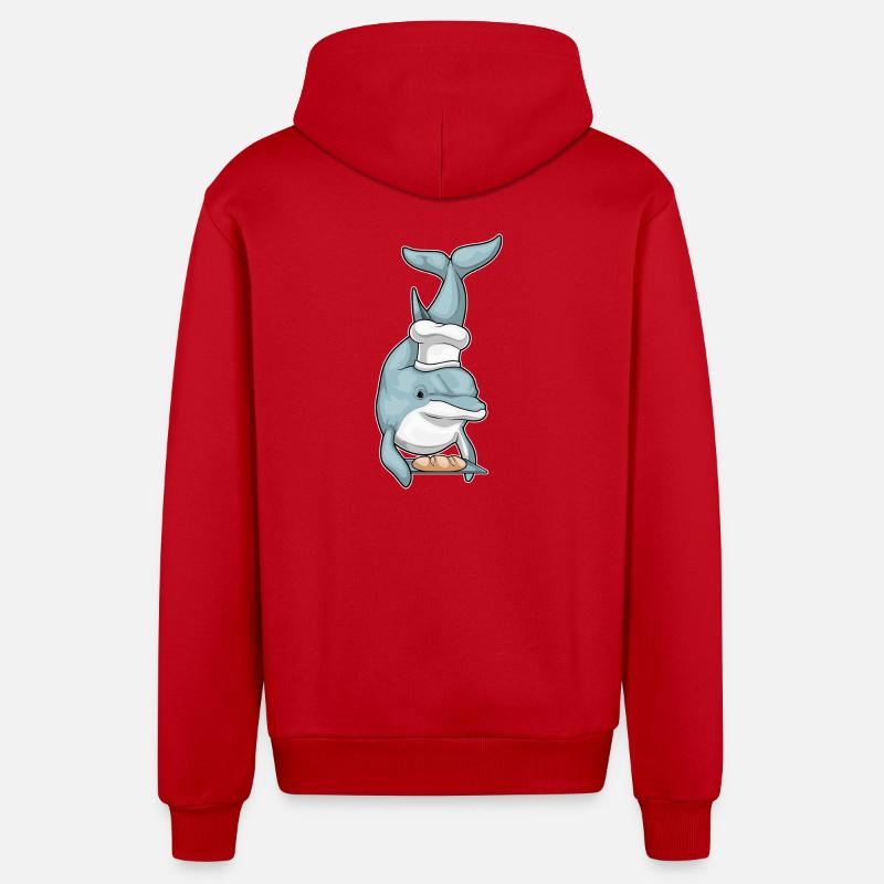 Pain Delfin Baker - Veste à capuche bio décontractée fabriquée en UE - rouge