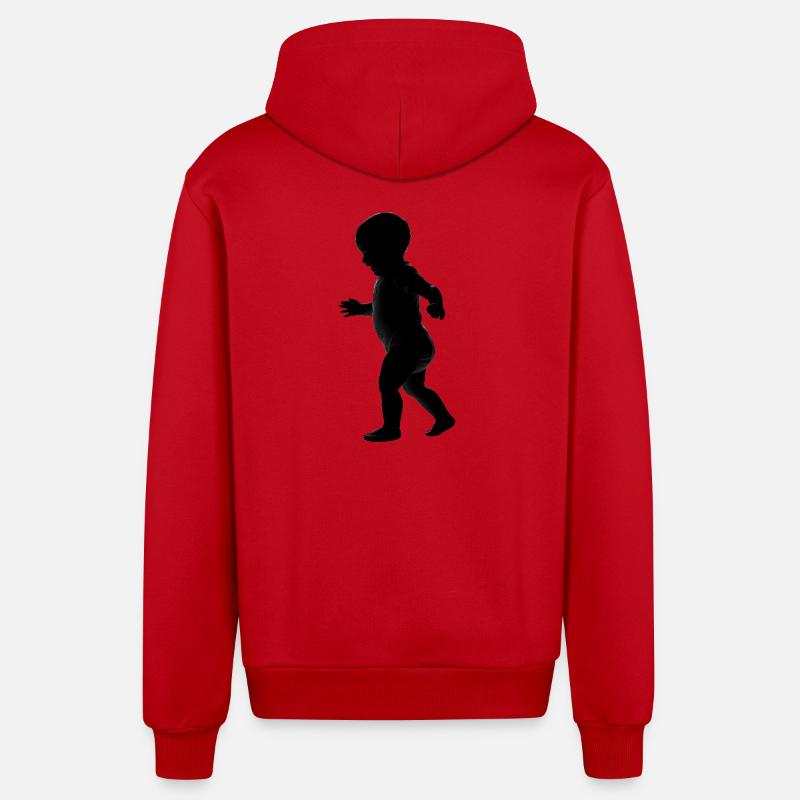 Bébé - Logo Cool Silhouette - Veste à capuche bio décontractée fabriquée en UE - rouge