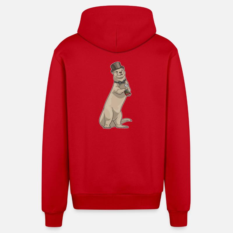 Otter Bräutigam Ehering Hochzeit - Organic Relaxed Kapuzenjacke Made in EU - Rot