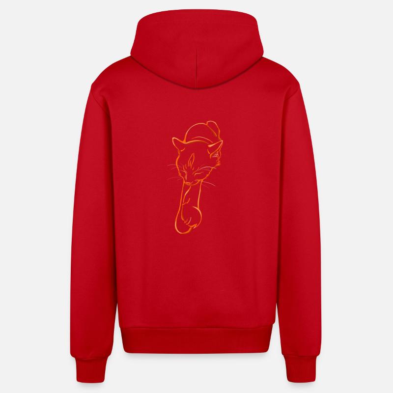 Sleeping cat - Organic Relaxed Kapuzenjacke Made in EU - Rot