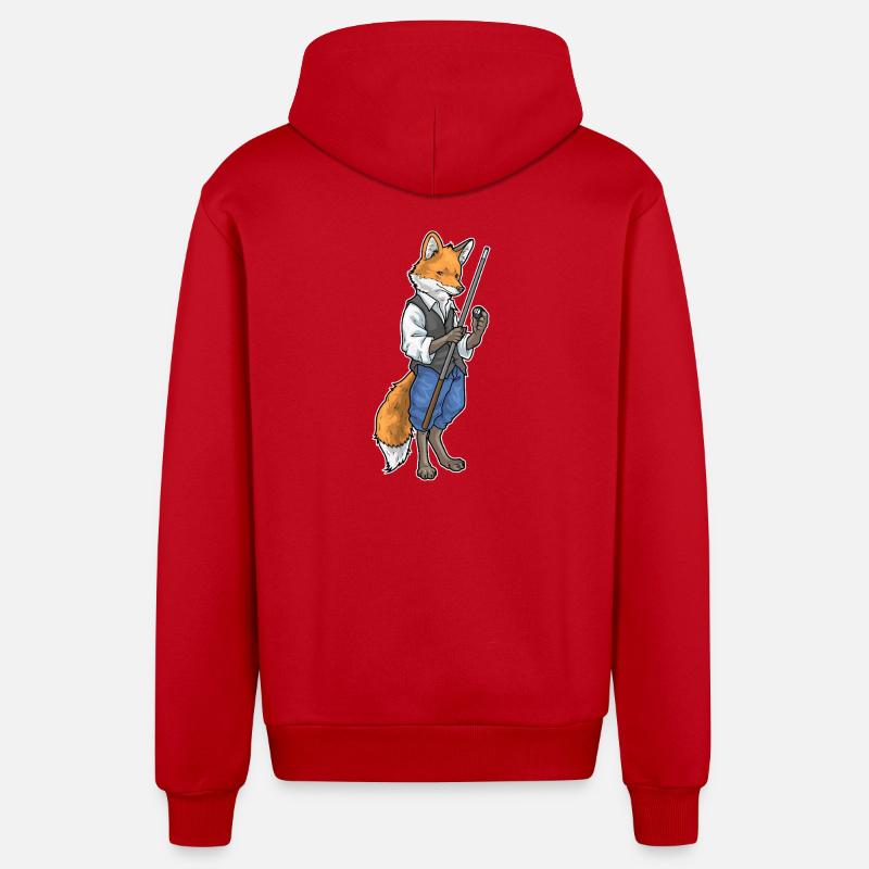 Fuchs Billiard Queue Sport - Organic Relaxed Kapuzenjacke Made in EU - Rot