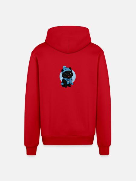 Cuddly Dog Winter Magic - Organic Relaxed Hooded Jacket Made in EU - red