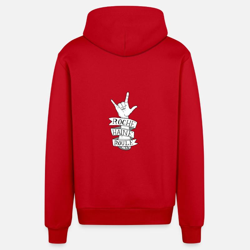 Traduction Approximative #2 - Veste à capuche bio décontractée fabriquée en UE - rouge