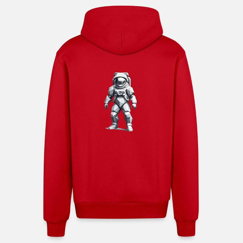 Astronaute - Profession Design Sticker - Veste à capuche bio décontractée fabriquée en UE - rouge