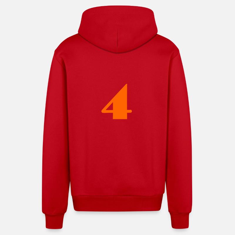4 ANS,4e ANNIVERSAIRE,ANNIVERSAIRE 4 ANS - Veste à capuche bio décontractée fabriquée en UE - rouge