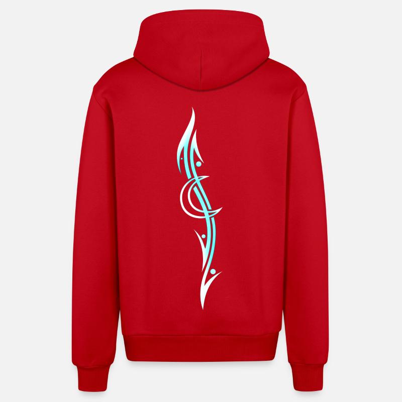 Lune Tribal Tattoo - Veste à capuche bio décontractée fabriquée en UE - rouge