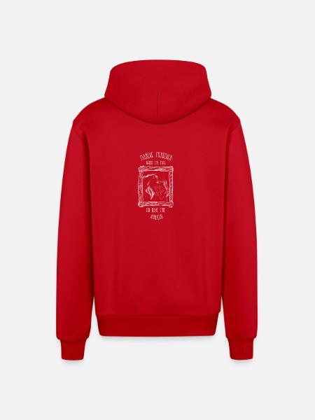 Pferde Stute - Organic Relaxed Kapuzenjacke Made in EU - Rot