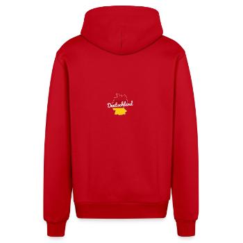 Deutschland Karte - Organic Relaxed Kapuzenjacke Made in EU - Rot - Hinten