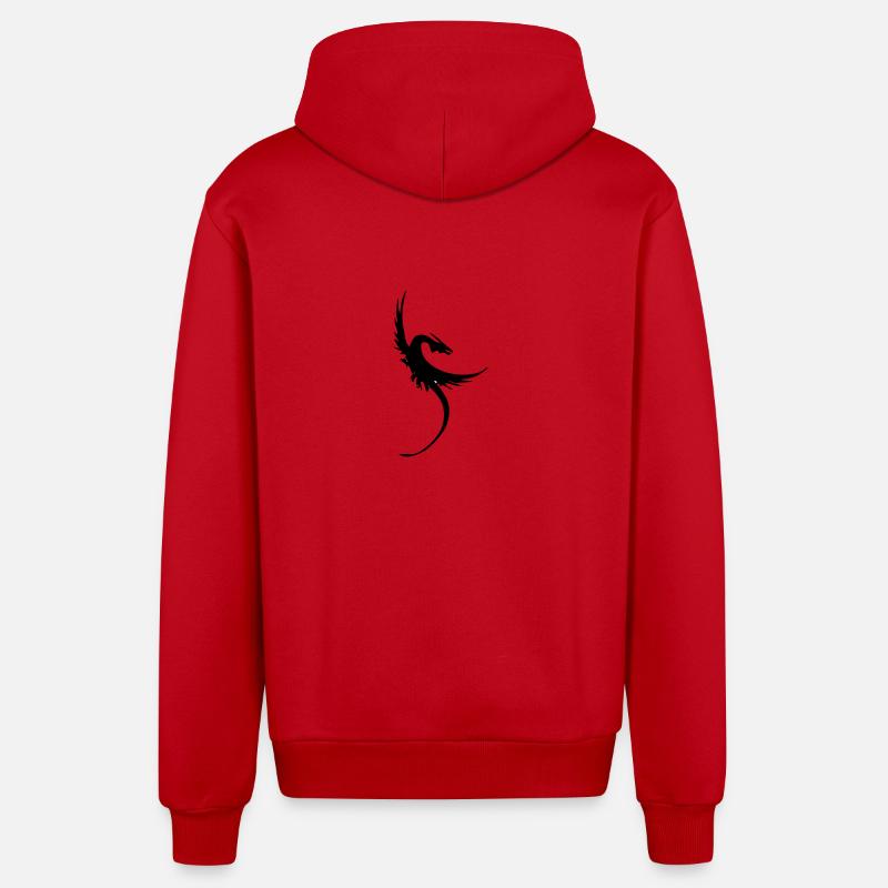 dragon - Veste à capuche bio décontractée fabriquée en UE - rouge