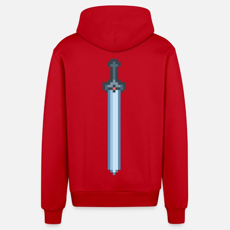 Épée de fer - Veste à capuche bio décontractée fabriquée en UE - rouge