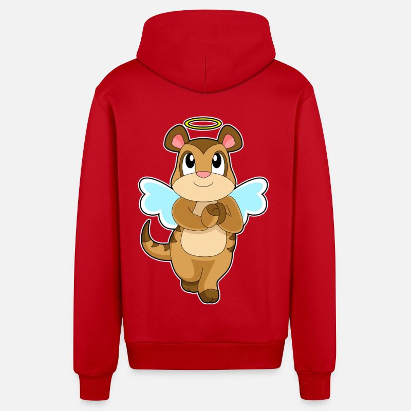 Ailes d’ange suricate - Veste à capuche bio décontractée fabriquée en UE - rouge