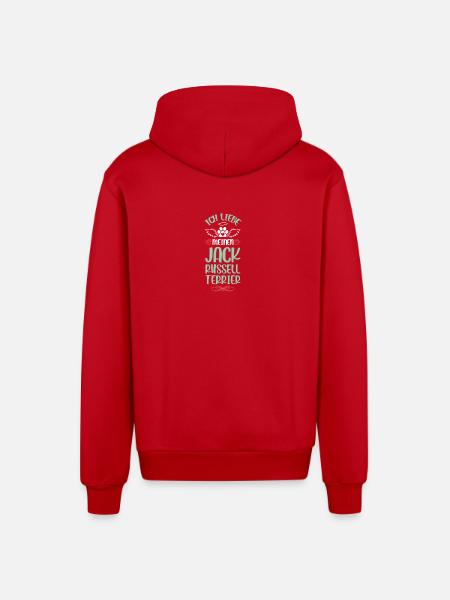 I love my Jack Russell Terrier - Organic Relaxed Hooded Jacket Made in EU - red