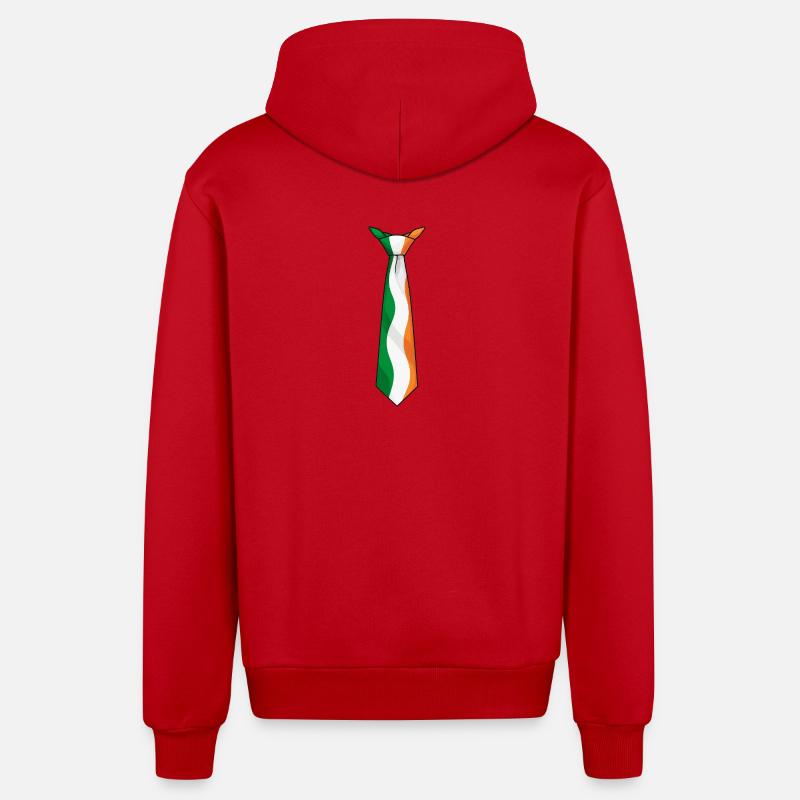 Cravate d’Irlande – Conception du drapeau - Veste à capuche bio décontractée fabriquée en UE - rouge