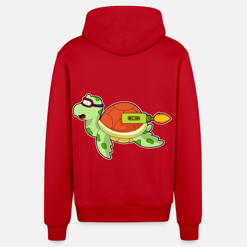 Fusée de tortue - Veste à capuche bio décontractée fabriquée en UE - rouge