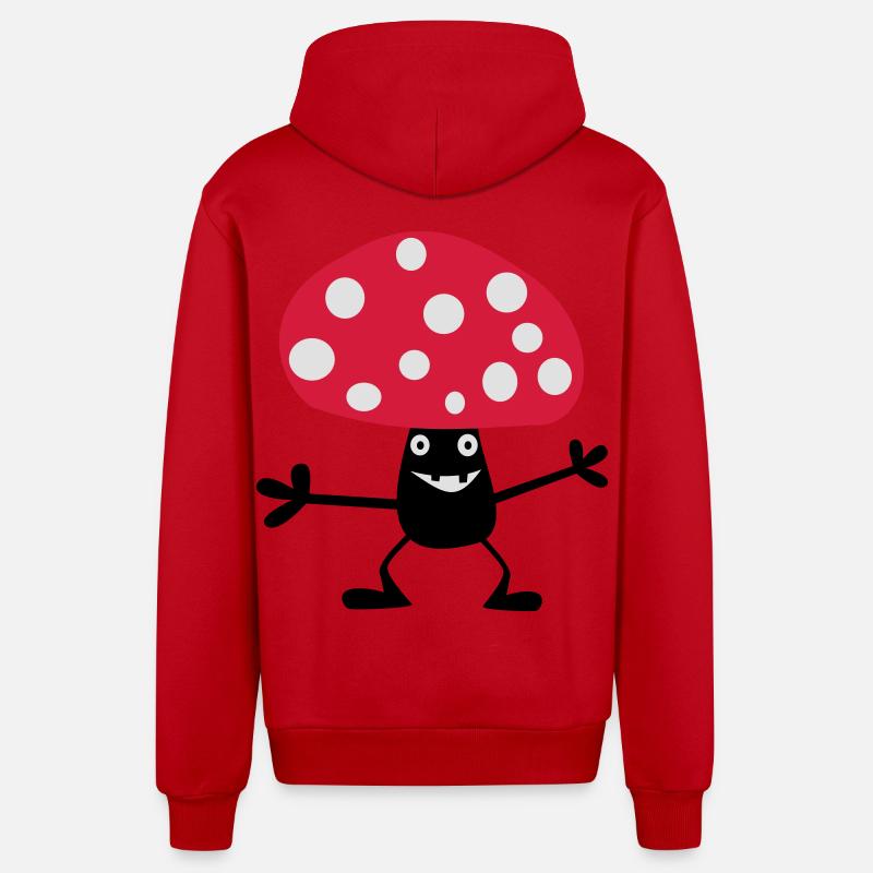 Toadstool vilain - Veste à capuche bio décontractée fabriquée en UE - rouge