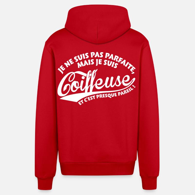 Parfaite Coiffeuse - Veste à capuche bio décontractée fabriquée en UE - rouge