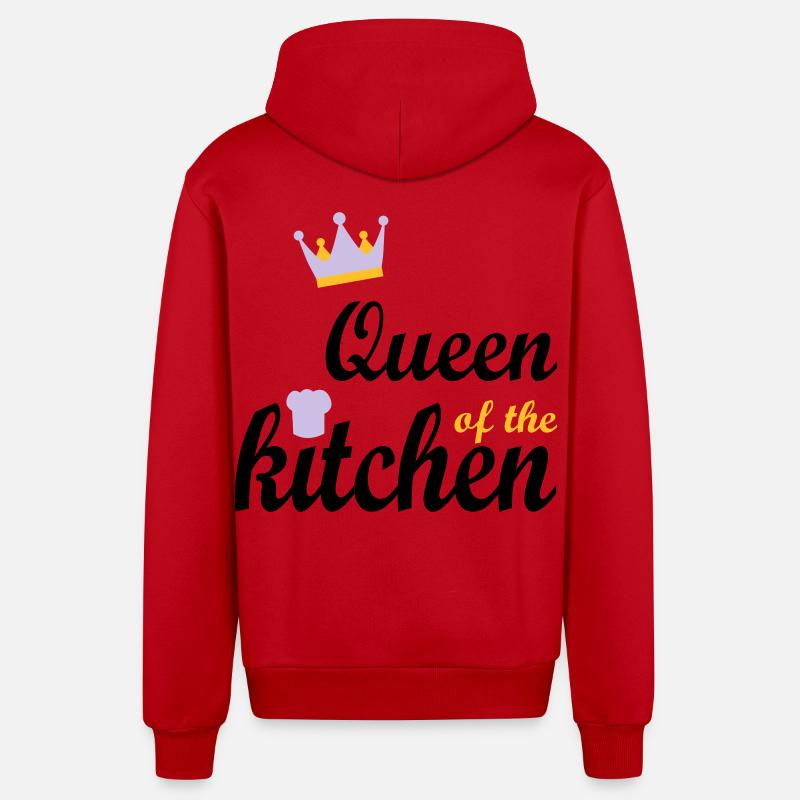 cuisine - Veste à capuche bio décontractée fabriquée en UE - rouge