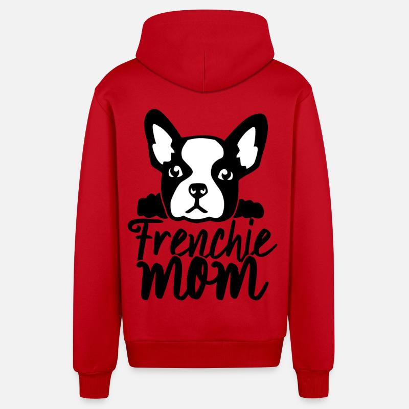 Frenchie maman de bouledogue français - Veste à capuche bio décontractée fabriquée en UE - rouge