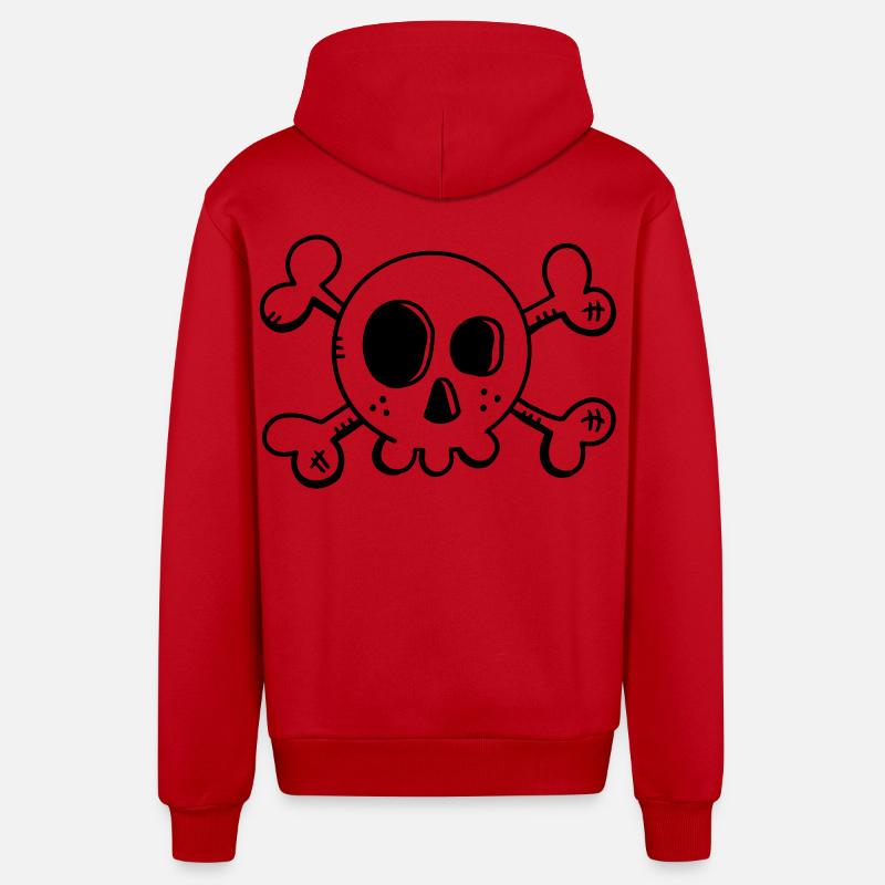 Comic Totenschädel - Schädel - Pirat - Skull - Organic Relaxed Kapuzenjacke Made in EU - Rot