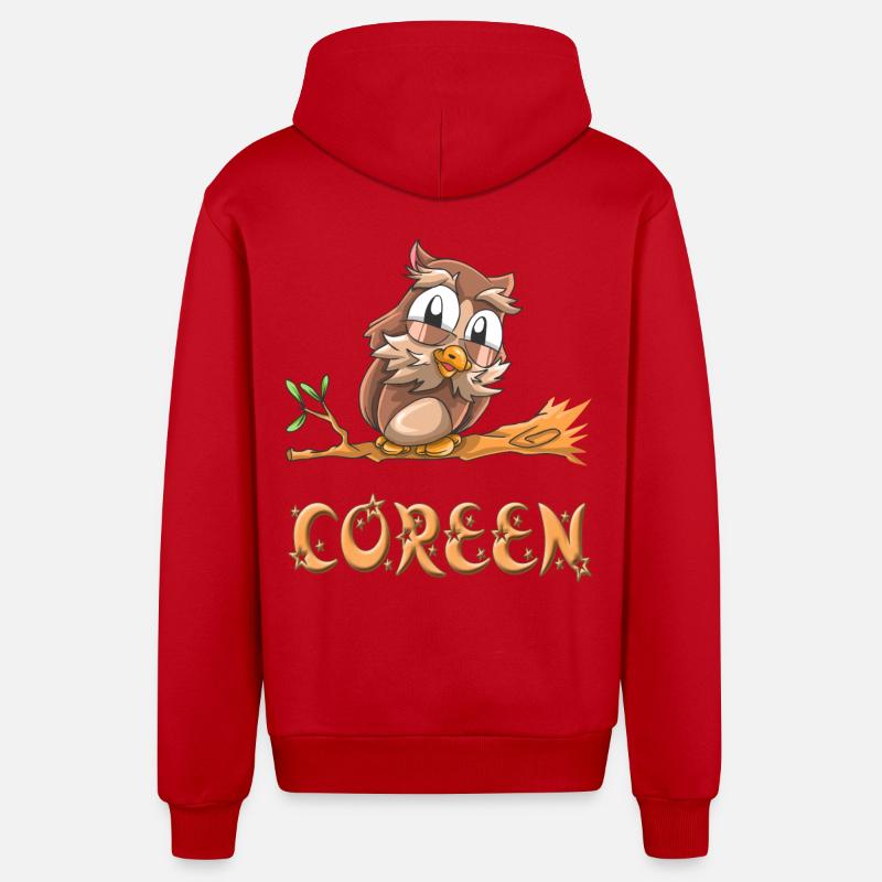 Eule Coreen - Organic Relaxed Kapuzenjacke Made in EU - Rot