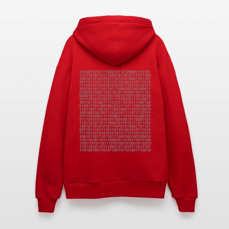 Binary code logo Organic Relaxed Hooded Jacket Made in EU