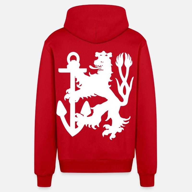 Düsseldorf - Düsseldorfer Löwe - Organic Relaxed Kapuzenjacke Made in EU - Rot