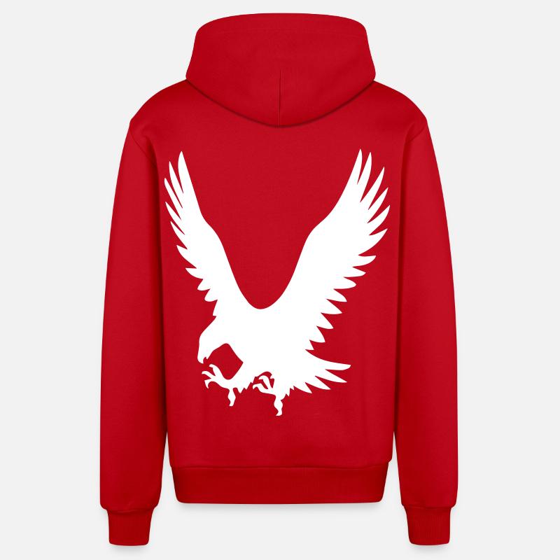 Les Eagles à l’attaque - Veste à capuche bio décontractée fabriquée en UE - rouge