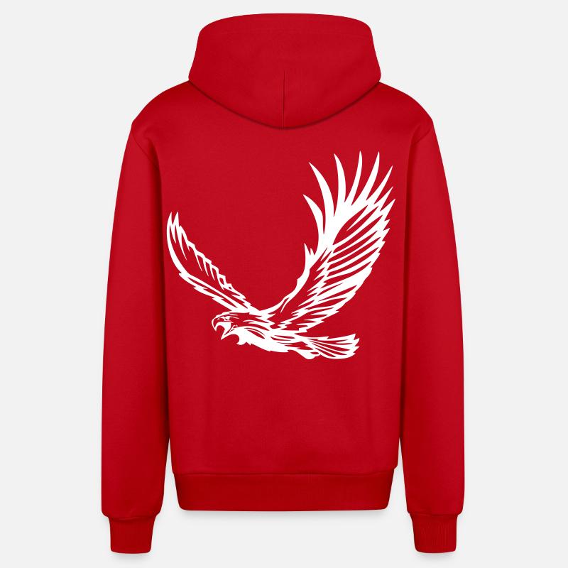 Aigle en vol - Design - Veste à capuche bio décontractée fabriquée en UE - rouge