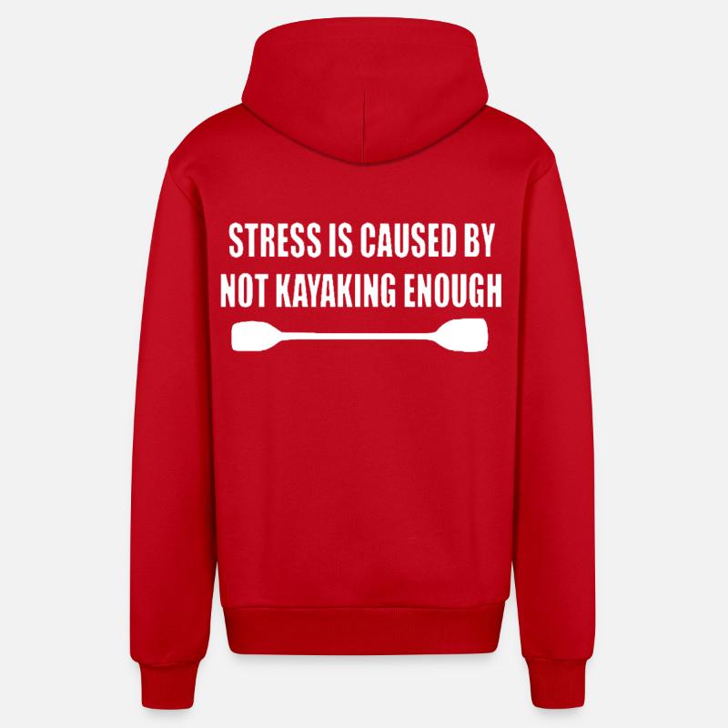 Kayak paddle canoe gift - Organic Relaxed Hooded Jacket Made in EU - red