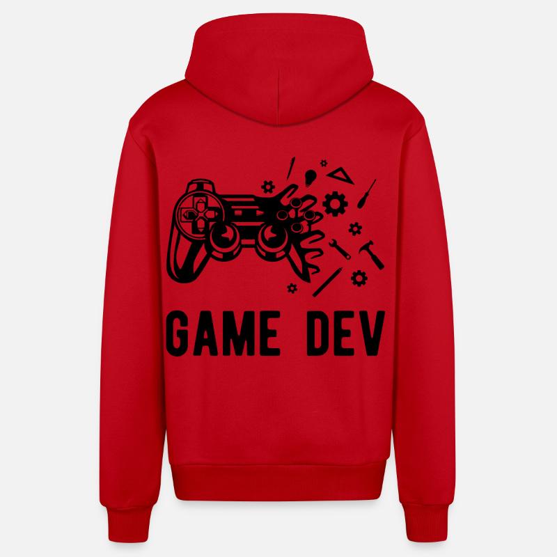 Game Dev - Veste à capuche bio décontractée fabriquée en UE - rouge