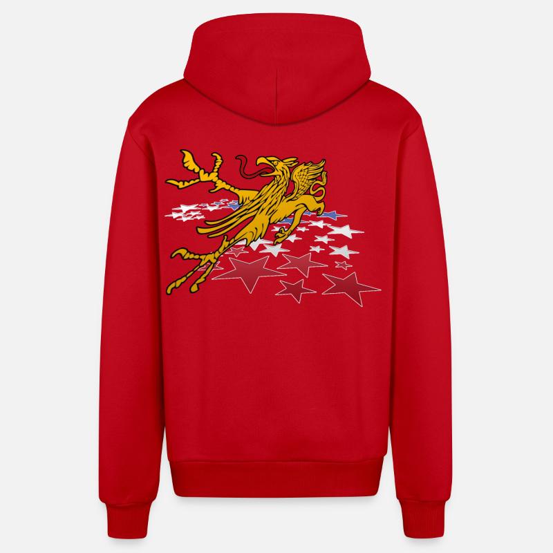 Rostocker Greif 3D - Veste à capuche bio décontractée fabriquée en UE - rouge