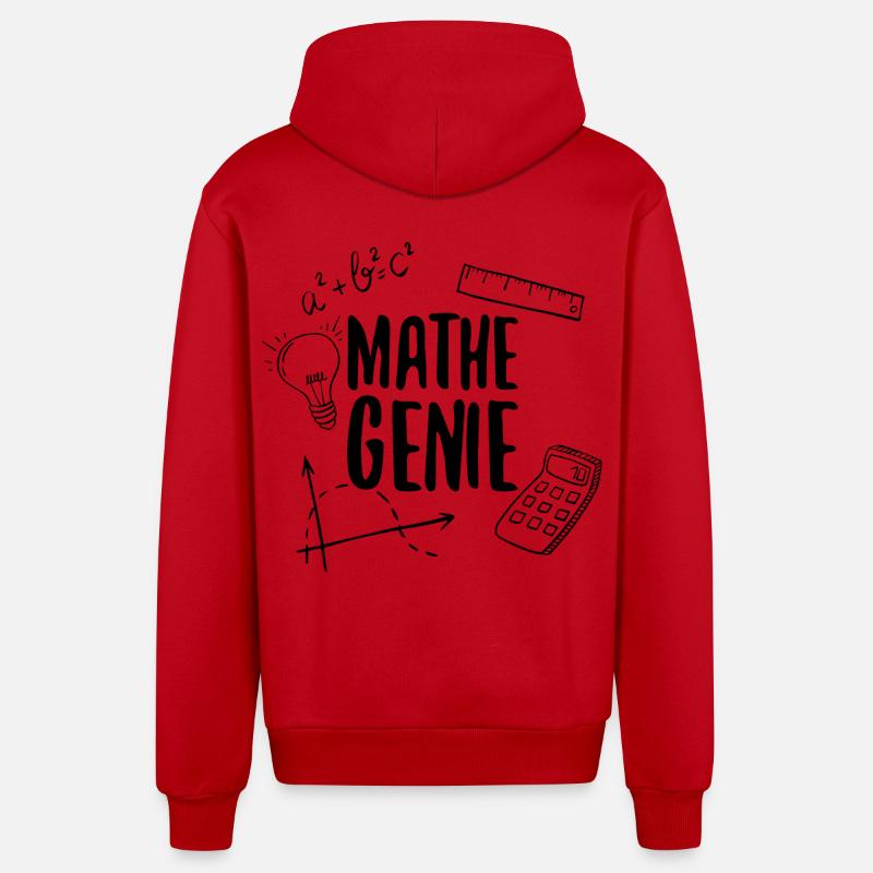 Math Genius Math Genius Math Mathematicien - Veste à capuche bio décontractée fabriquée en UE - rouge