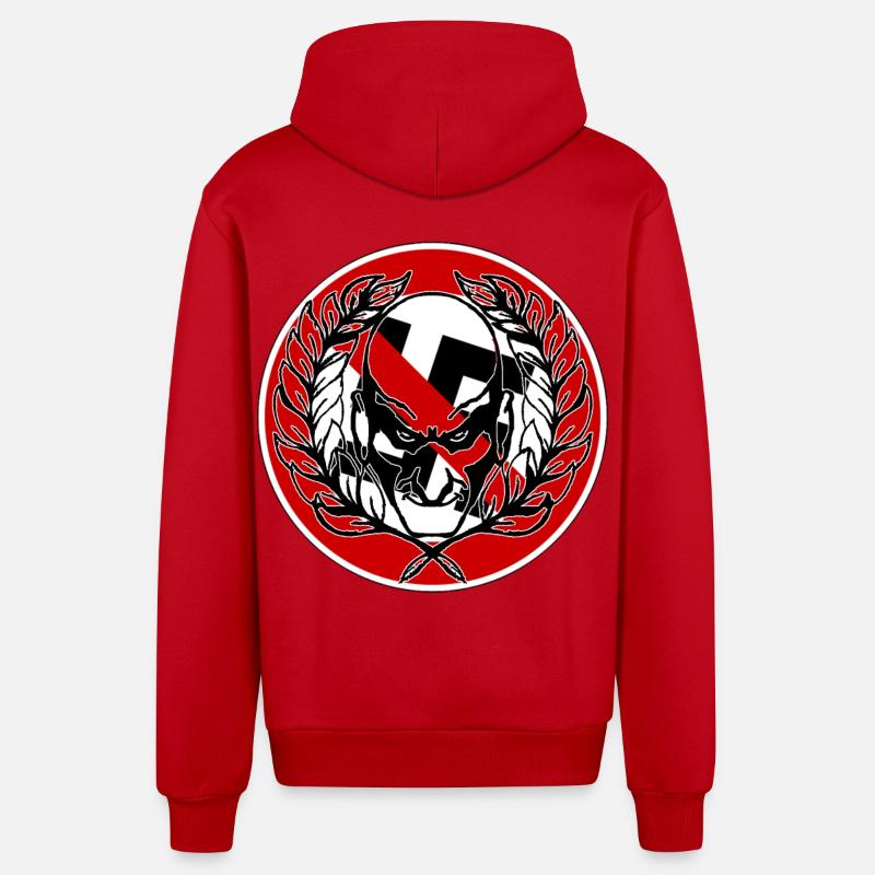 Kriegerischer Samurai Emblem - Organic Relaxed Kapuzenjacke Made in EU - Rot