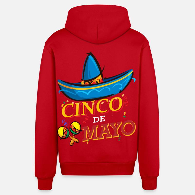 cinco de mayo - 5 de mayo - Veste à capuche bio décontractée fabriquée en UE - rouge