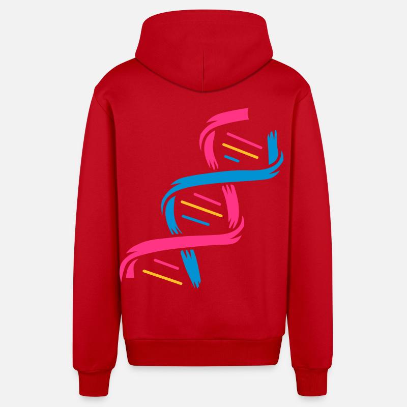 Die Struktur eines DNA-Moleküls - Organic Relaxed Kapuzenjacke Made in EU - Rot