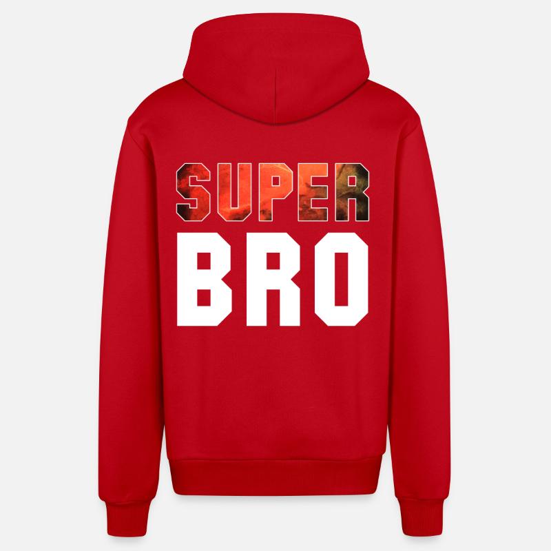 Super frère frère cadeau - Veste à capuche bio décontractée fabriquée en UE - rouge